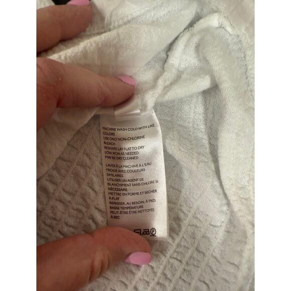 Anthropologie White Smocked Short Sleeve Cottage Square Neck Top Size M - Picture 3 of 5